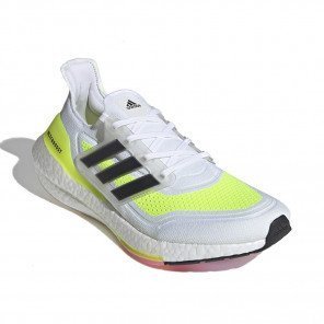 ADIDAS ULTRABOOST 21 Homme Cloud White / Core Black / Solar Yellow