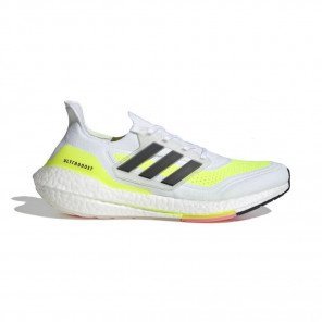 ADIDAS ULTRABOOST 21 Homme Cloud White / Core Black / Solar Yellow